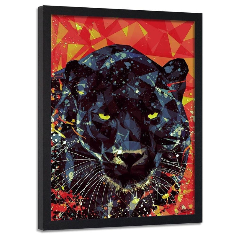 Glezna melnā rāmī - Painted Panther  Home Trends