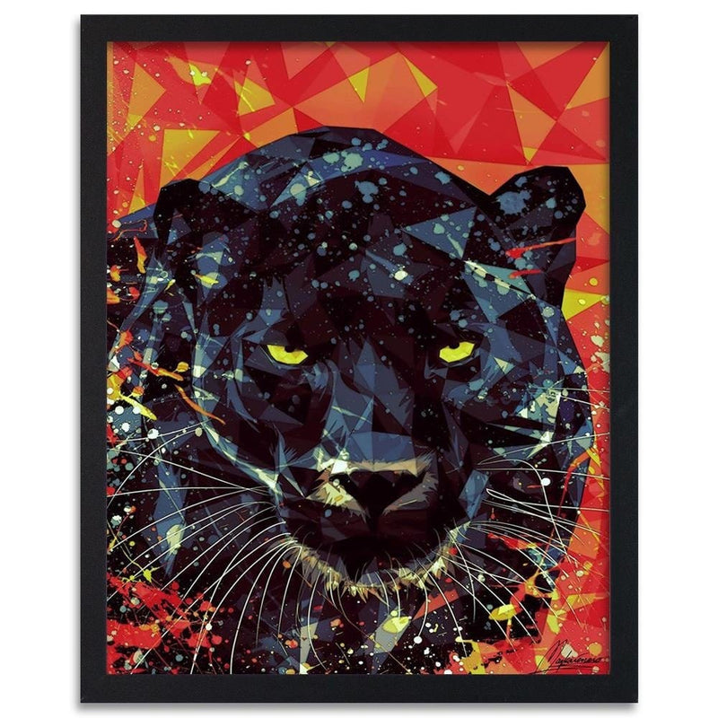 Glezna melnā rāmī - Painted Panther  Home Trends