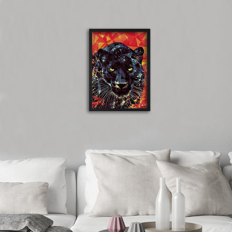 Glezna melnā rāmī - Painted Panther  Home Trends