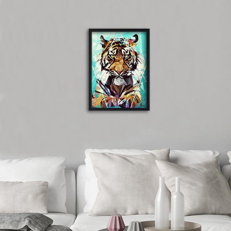 Glezna melnā rāmī - Painted Tiger  Home Trends