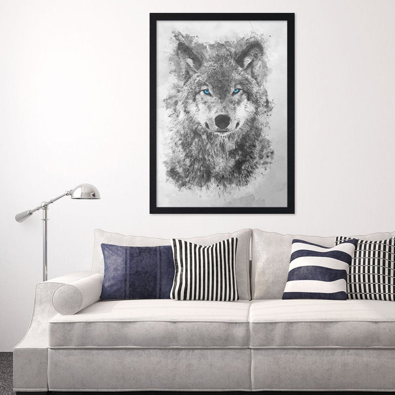 Glezna melnā rāmī - Painted Wolf  Home Trends