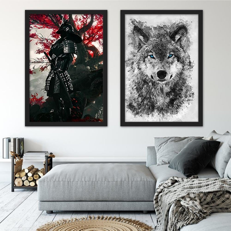 Glezna melnā rāmī - Painted Wolf  Home Trends