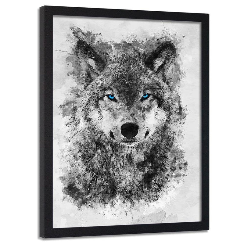 Glezna melnā rāmī - Painted Wolf  Home Trends