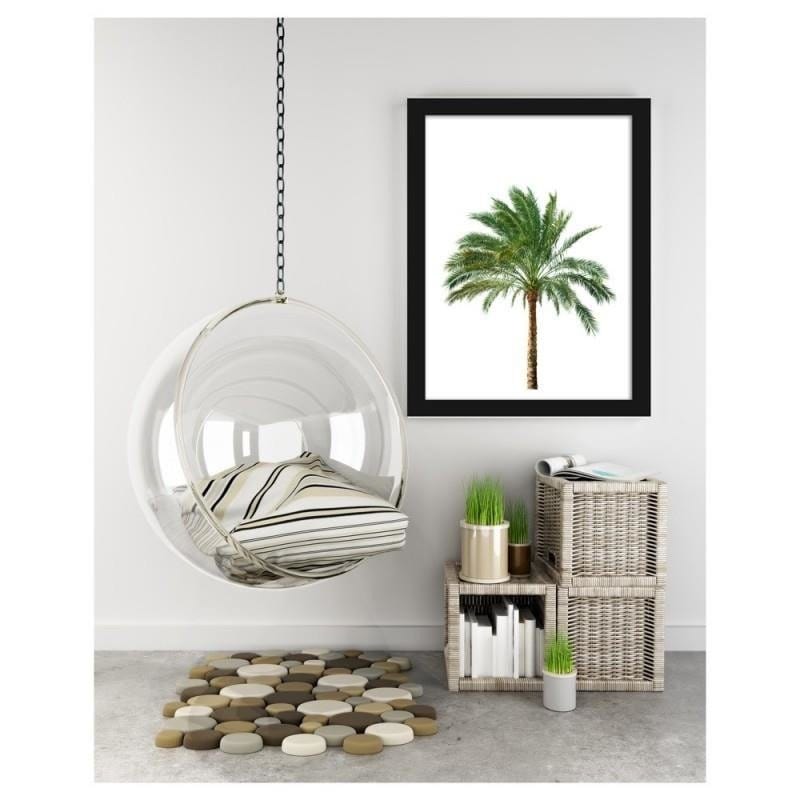 Glezna melnā rāmī - Palm on white background  Home Trends