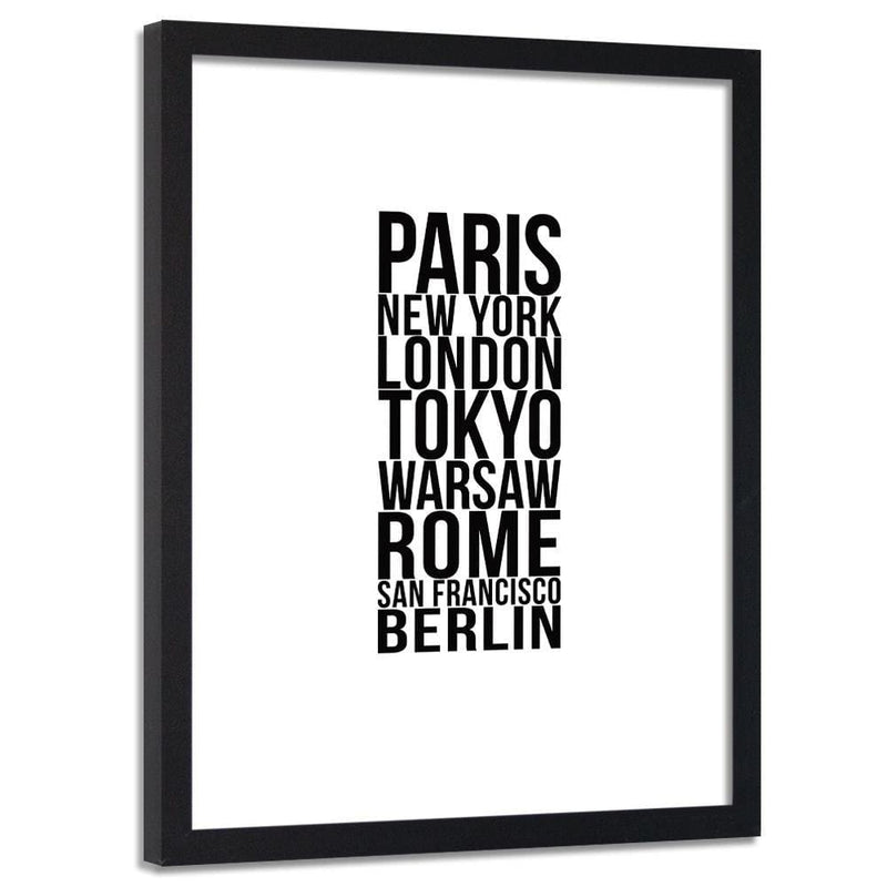 Glezna melnā rāmī - Paris London Tokyo  Home Trends