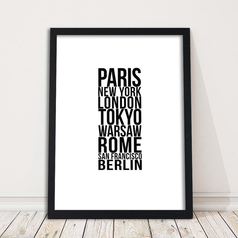 Glezna melnā rāmī - Paris London Tokyo  Home Trends