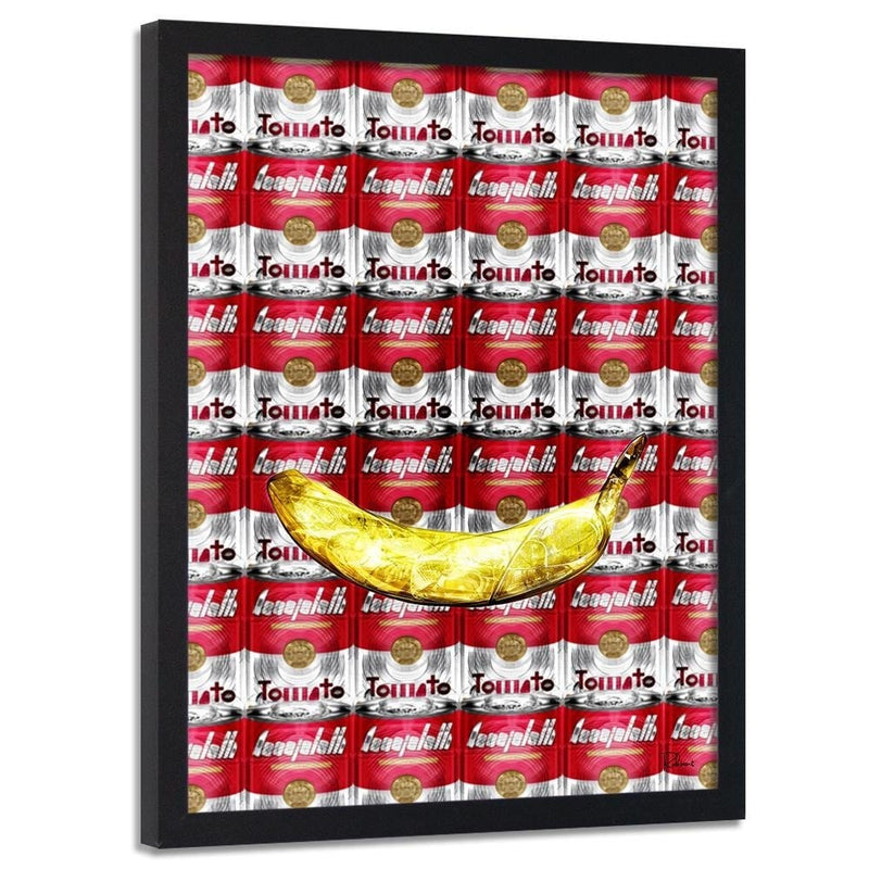 Glezna melnā rāmī - Pop Art Soup Cans Red  Home Trends