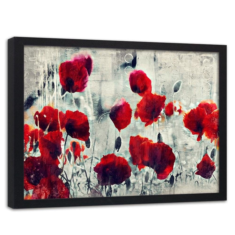 Glezna melnā rāmī - Poppy Flowers 1  Home Trends