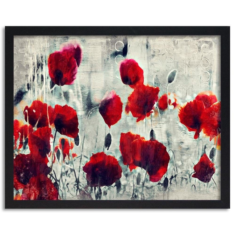 Glezna melnā rāmī - Poppy Flowers 1  Home Trends