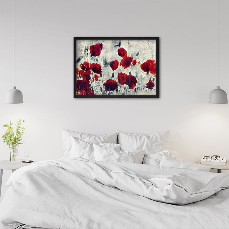 Glezna melnā rāmī - Poppy Flowers 1  Home Trends