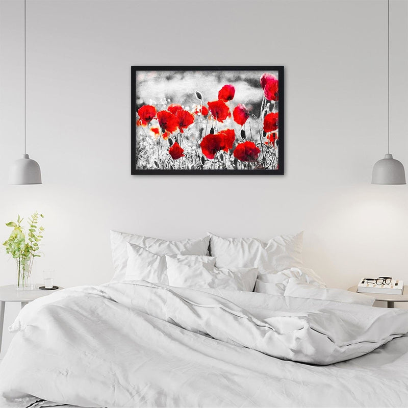 Glezna melnā rāmī - Poppy Flowers 2  Home Trends