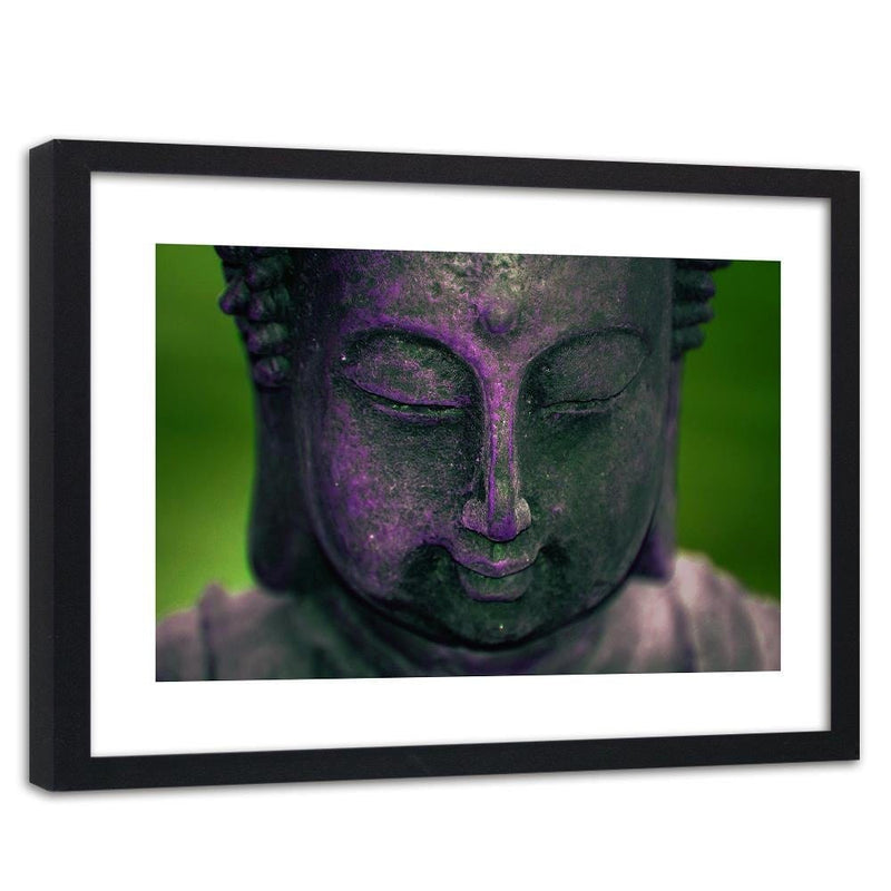 Glezna melnā rāmī - Purple Buddha Head  Home Trends