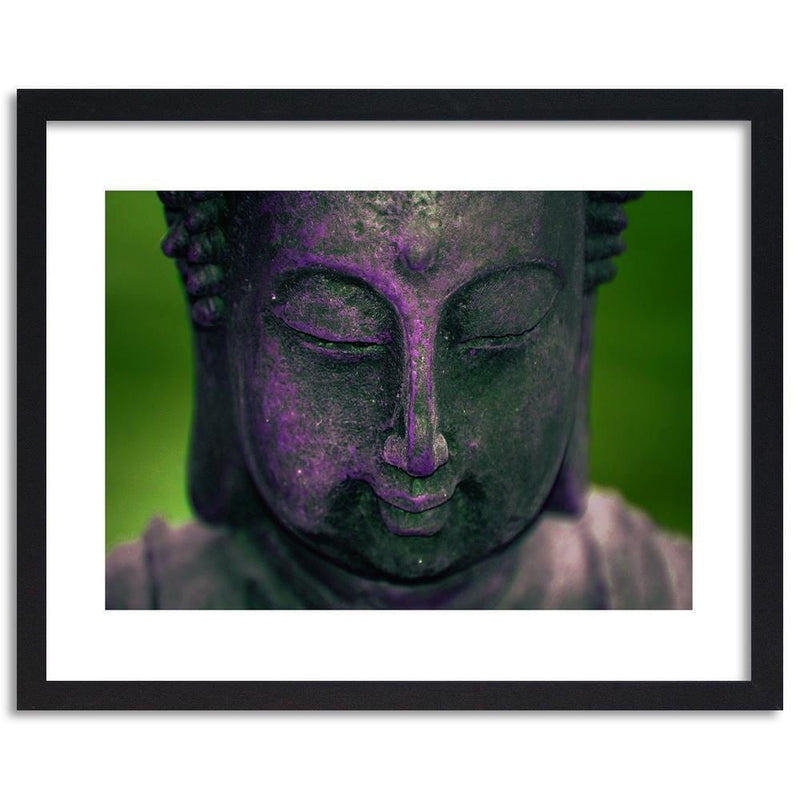 Glezna melnā rāmī - Purple Buddha Head  Home Trends