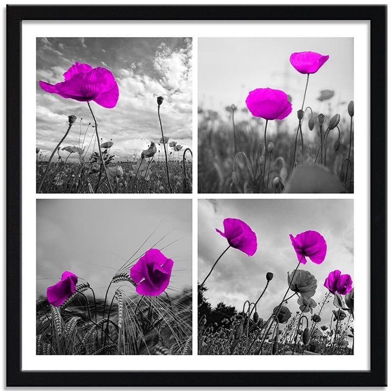 Glezna melnā rāmī - Purple Poppies  Home Trends