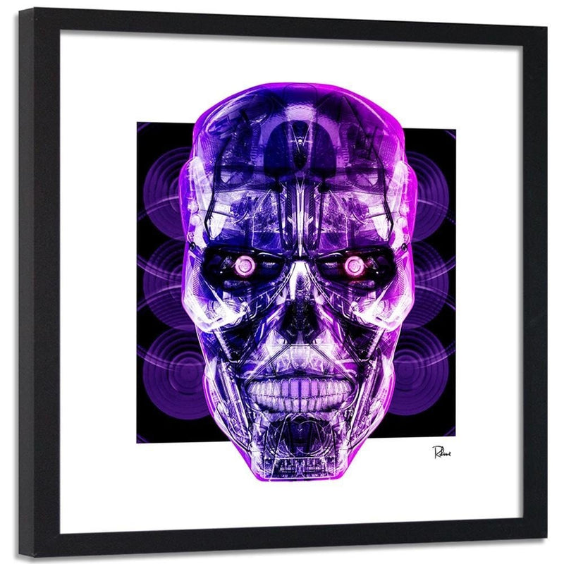 Glezna melnā rāmī - Purple Skull  Home Trends