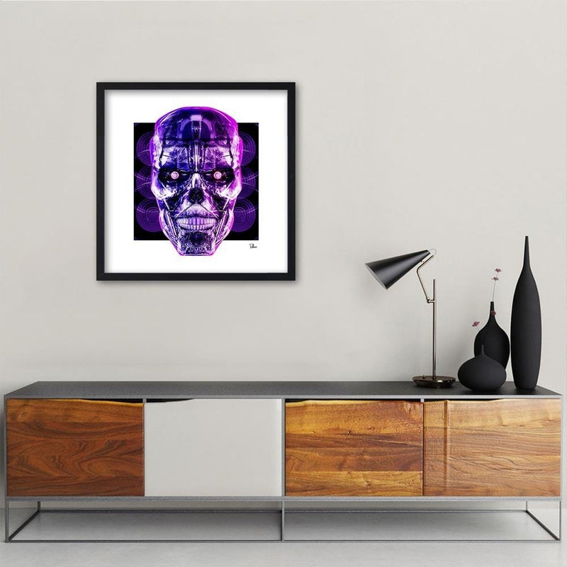 Glezna melnā rāmī - Purple Skull  Home Trends