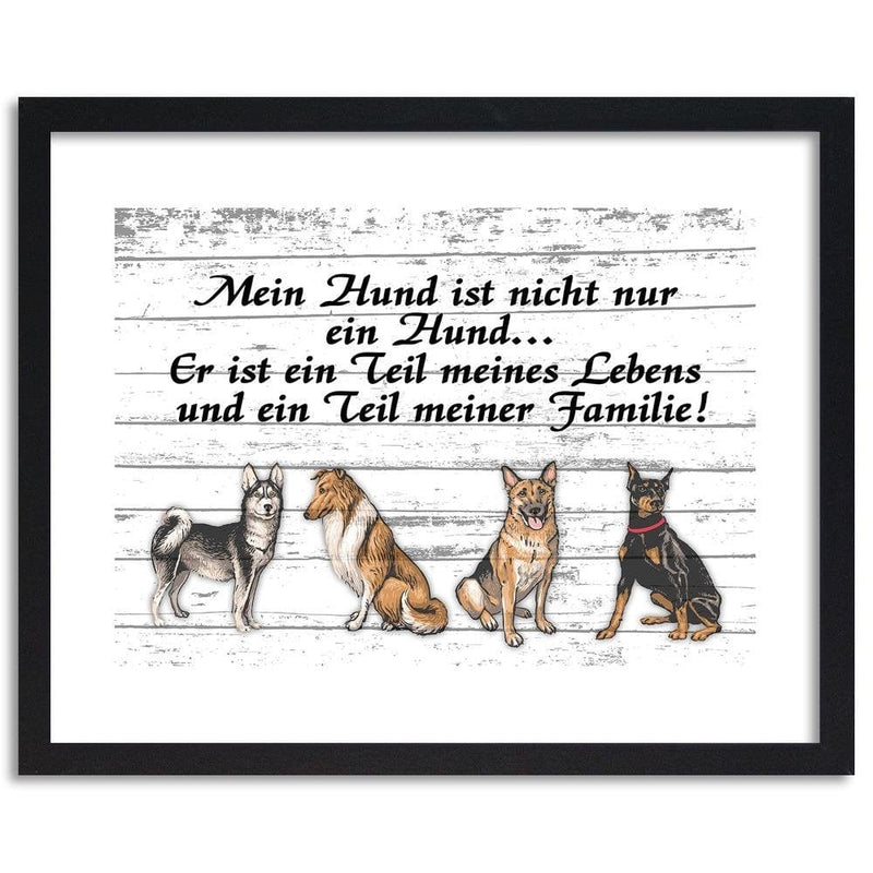 Glezna melnā rāmī - Quote Four Dogs  Home Trends