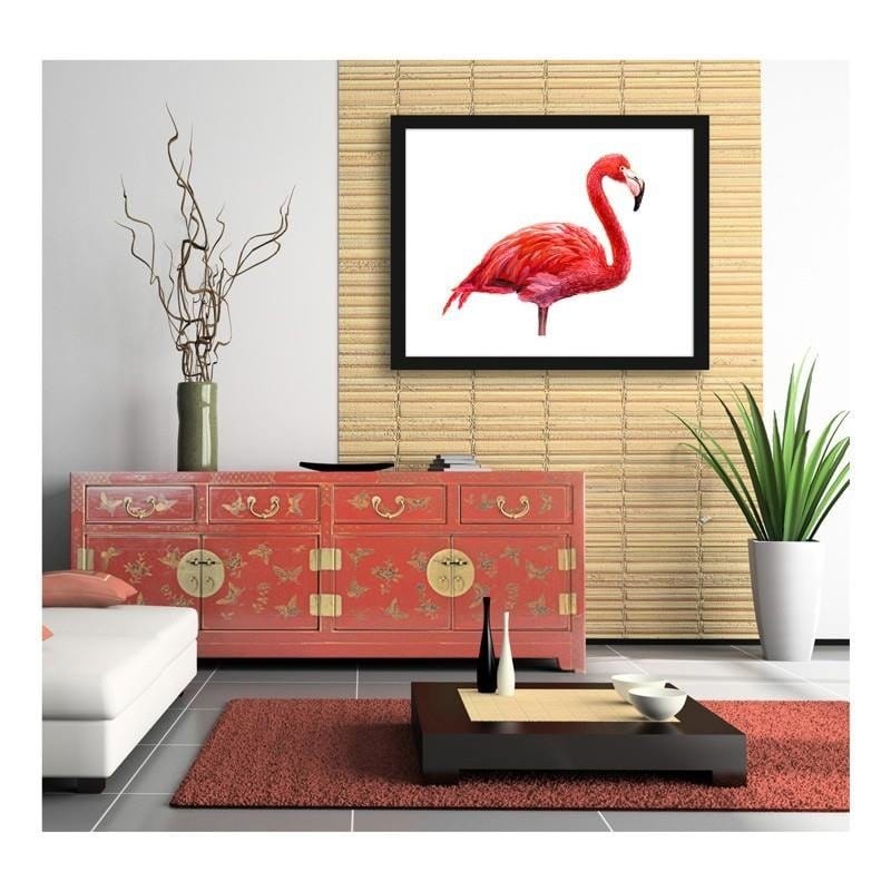 Glezna melnā rāmī - Realistic flamingo illustration  Home Trends