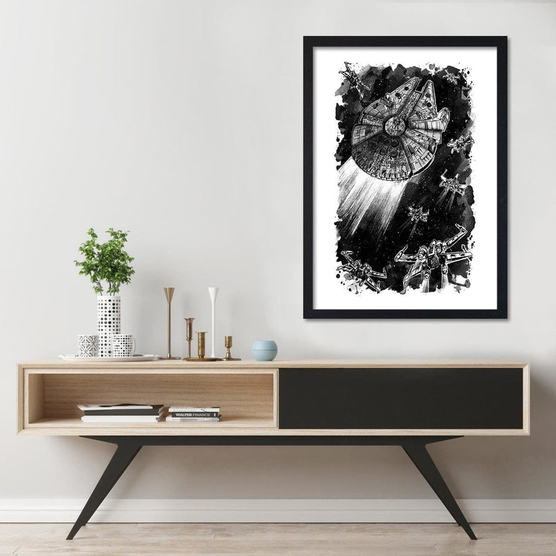 Glezna melnā rāmī - Rebel Assault Decor Black And White  Home Trends