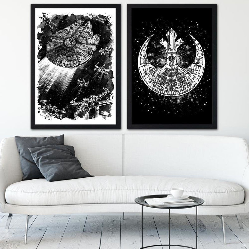 Glezna melnā rāmī - Rebel Assault Decor Black And White  Home Trends