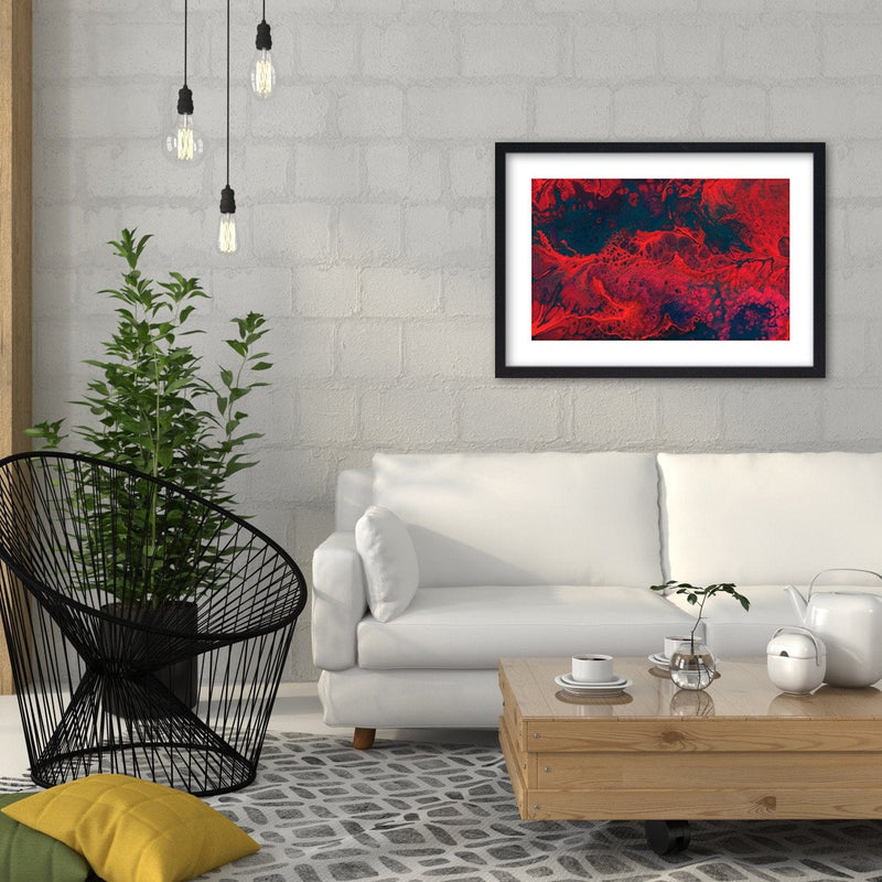 Glezna melnā rāmī - Red Abstraction  Home Trends