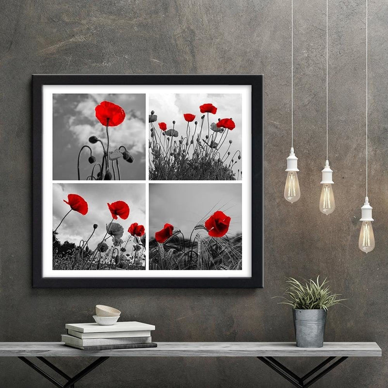 Glezna melnā rāmī - Red Poppies  Home Trends