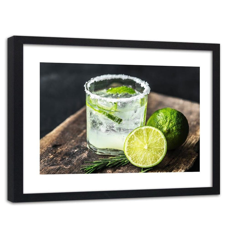 Glezna melnā rāmī - Refreshing Drink With Lime  Home Trends