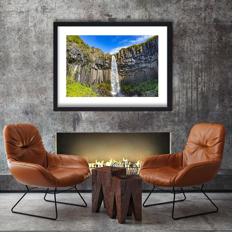 Glezna melnā rāmī - Rock Waterfall  Home Trends