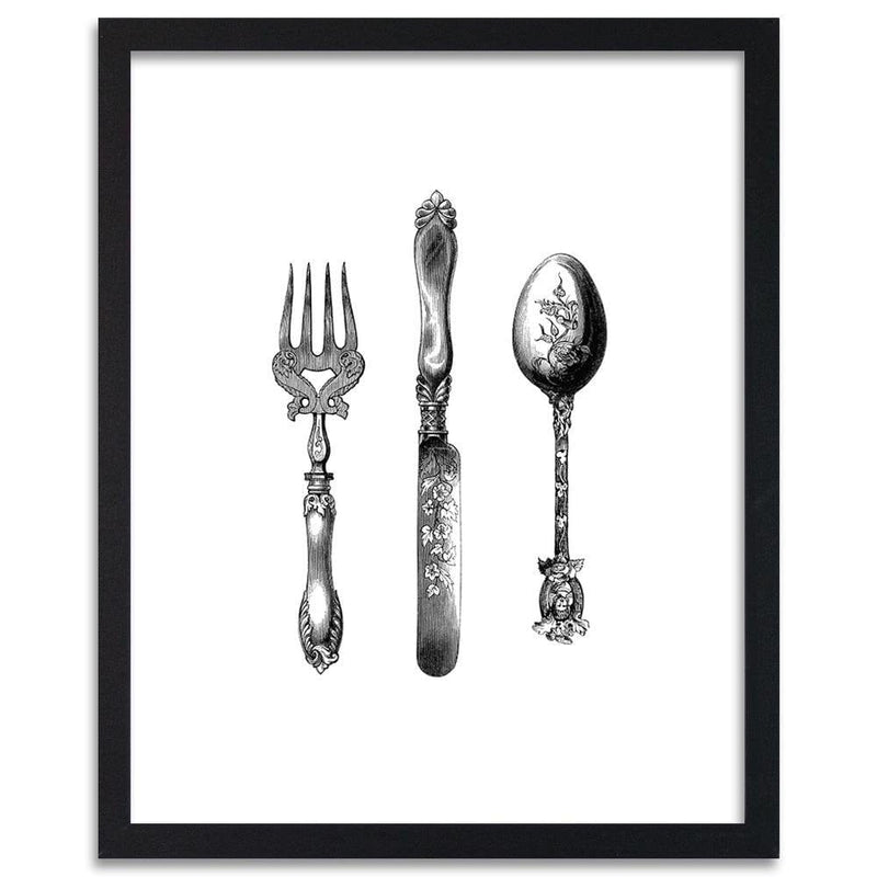 Glezna melnā rāmī - Rustic Cutlery  Home Trends