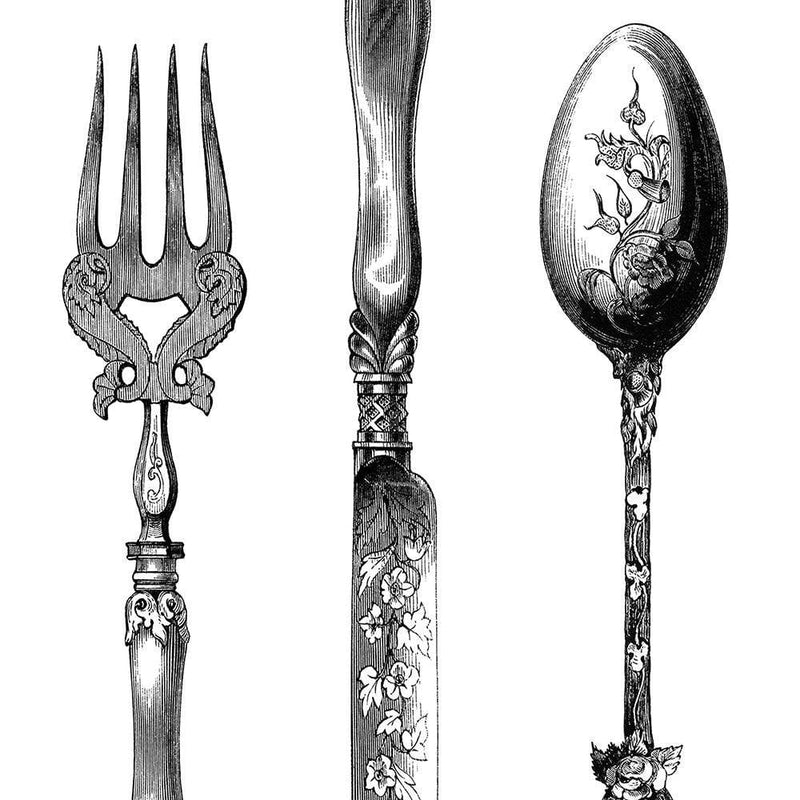 Glezna melnā rāmī - Rustic Cutlery  Home Trends