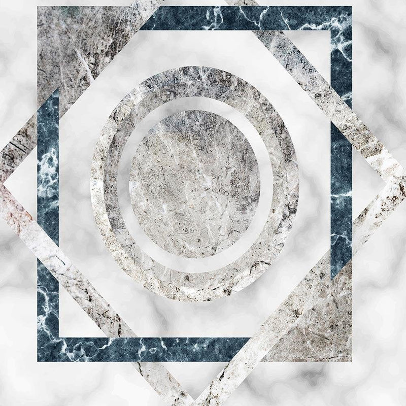 Glezna melnā rāmī - Squares And Circles - Marble  Home Trends