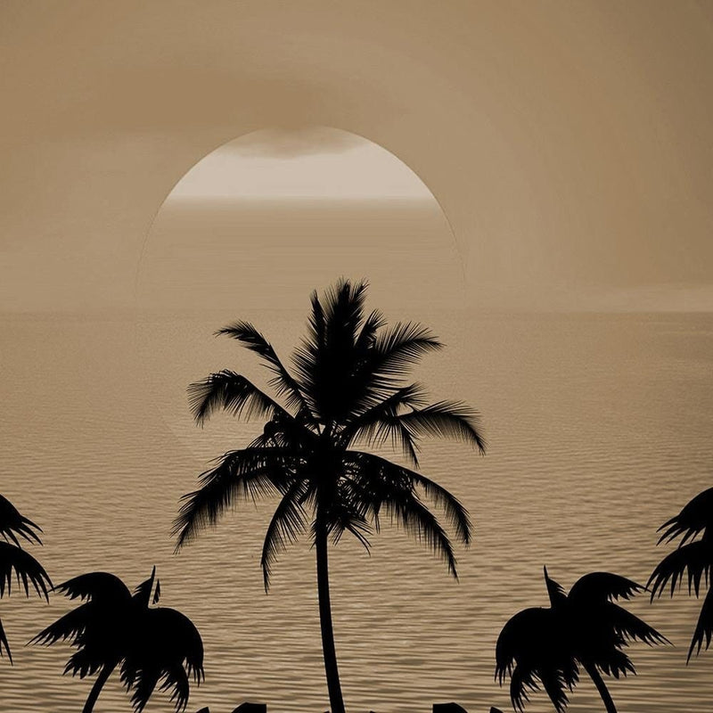 Glezna melnā rāmī - Sunset With Palms 1  Home Trends