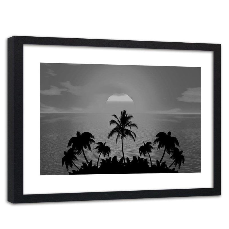 Glezna melnā rāmī - Sunset With Palms 2  Home Trends