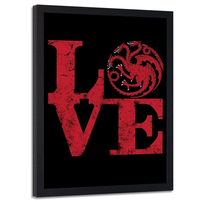 Glezna melnā rāmī - Targaryen Love Red  Home Trends