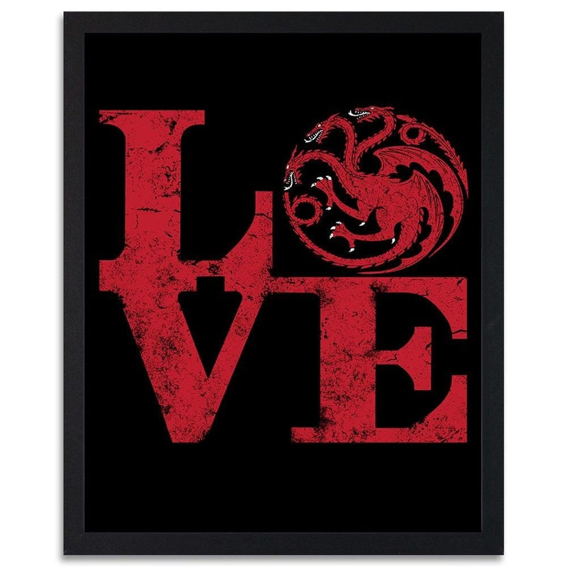 Glezna melnā rāmī - Targaryen Love Red  Home Trends