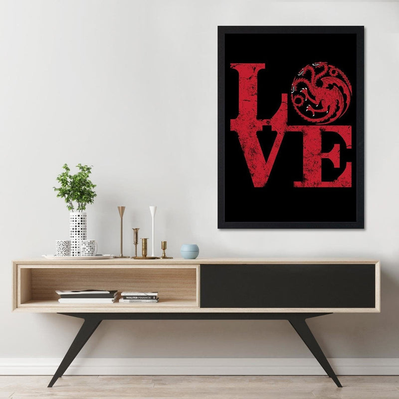 Glezna melnā rāmī - Targaryen Love Red  Home Trends