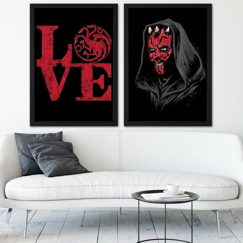 Glezna melnā rāmī - Targaryen Love Red  Home Trends