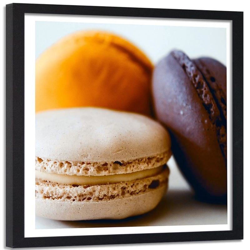 Glezna melnā rāmī - Tasty Macaroons 2  Home Trends