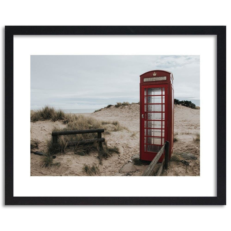 Glezna melnā rāmī - Telephone Booth On The Beach  Home Trends