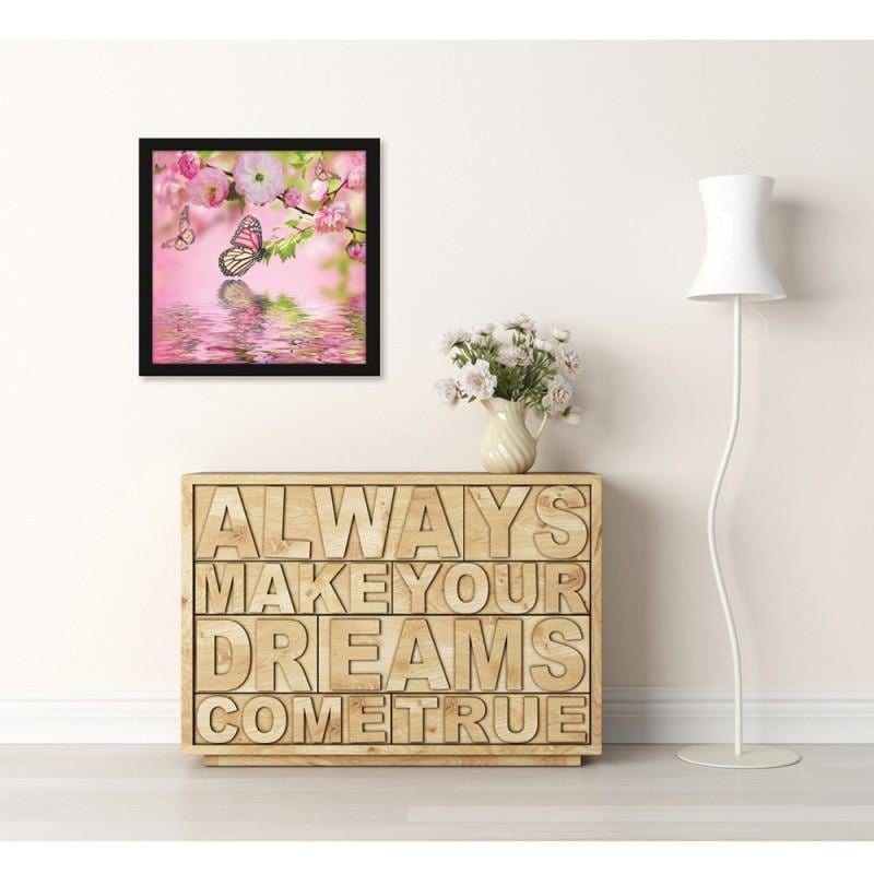 Glezna melnā rāmī - The butterfly among the flowers  Home Trends