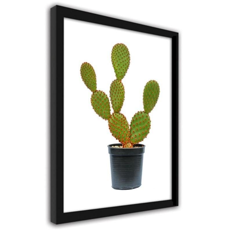 Glezna melnā rāmī - The cactus in the pot  Home Trends