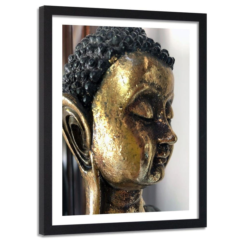 Glezna melnā rāmī - The Face Of The Golden Buddha  Home Trends