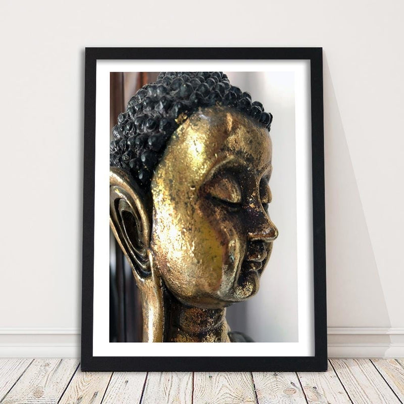 Glezna melnā rāmī - The Face Of The Golden Buddha  Home Trends