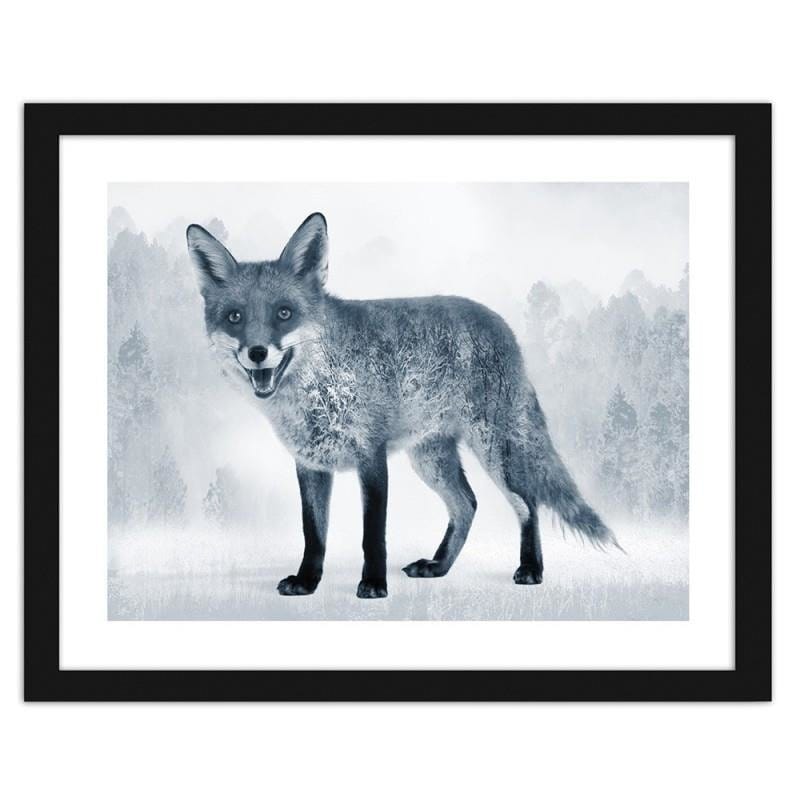 Glezna melnā rāmī - The grey fox  Home Trends