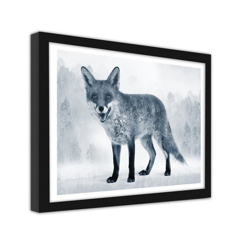 Glezna melnā rāmī - The grey fox  Home Trends