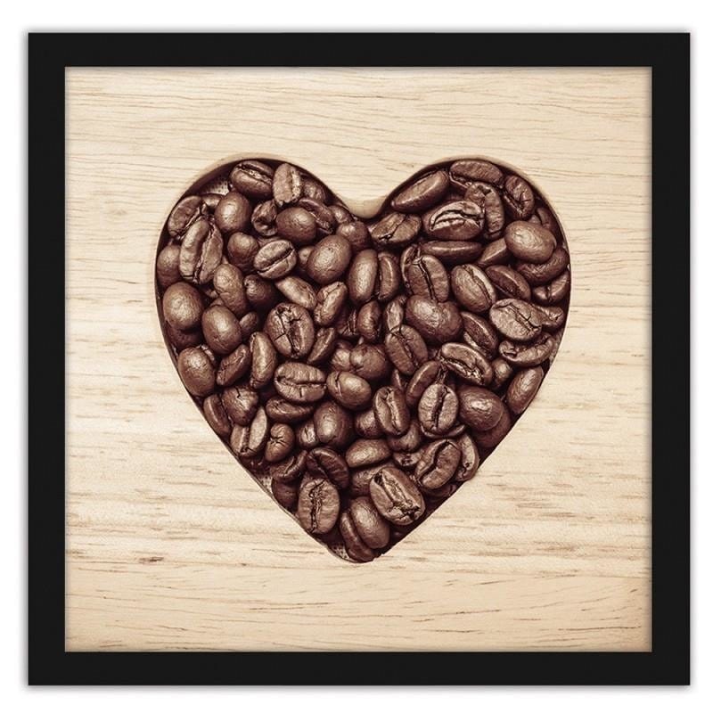 Glezna melnā rāmī - The heart of coffee beans  Home Trends