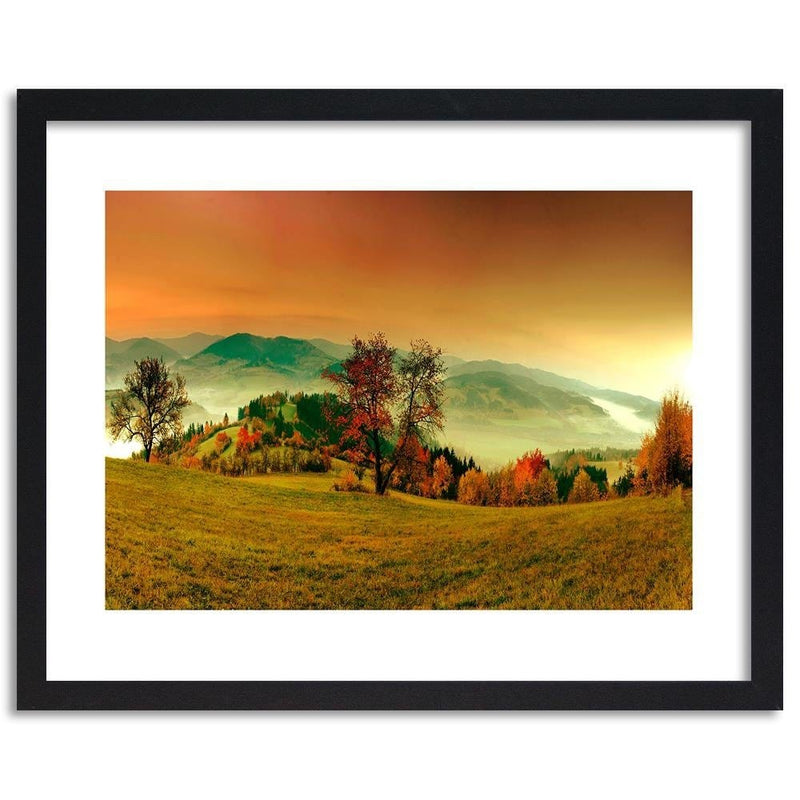 Glezna melnā rāmī - The Hills Of Autumn Trees 3  Home Trends