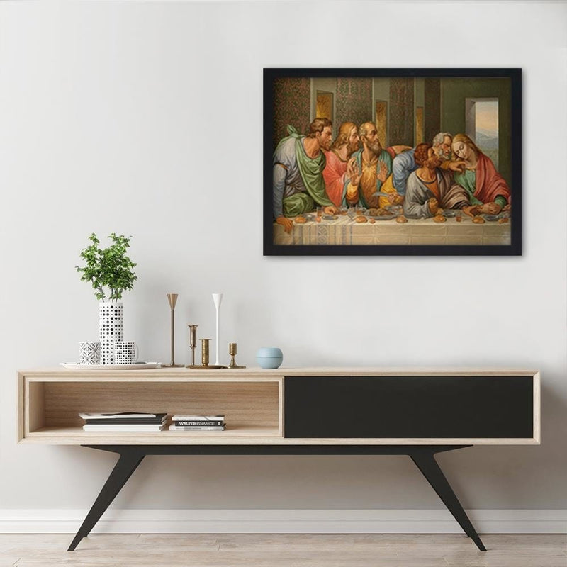 Glezna melnā rāmī - The Last Supper By Leonardo Da Vinci  Home Trends