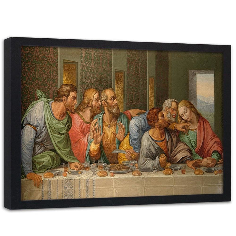 Glezna melnā rāmī - The Last Supper By Leonardo Da Vinci  Home Trends