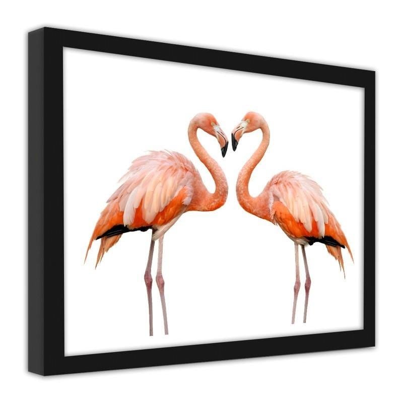 Glezna melnā rāmī - The love of two flamingos  Home Trends